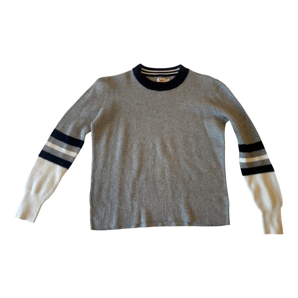 Faherty Throwback Crewneck Sweater Womens’ Small Gray Organic Cotton Cashmere - Picture 2 of 16